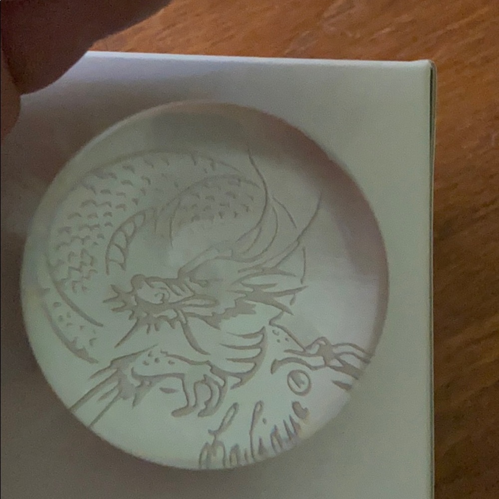 Lalique China Mood Dragon crystal paperweight